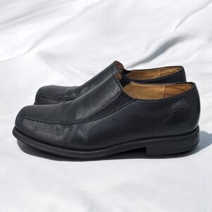 Sandro Comfort Gel Leather Slip On‎ Dress Shoes Loafers Black Men Size 10 D Soft